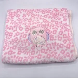Circo Bedding Circo Owl Pink Baby Blanket Target White Floral Vine Plush Lovey Vtg 3x40 Poshmark